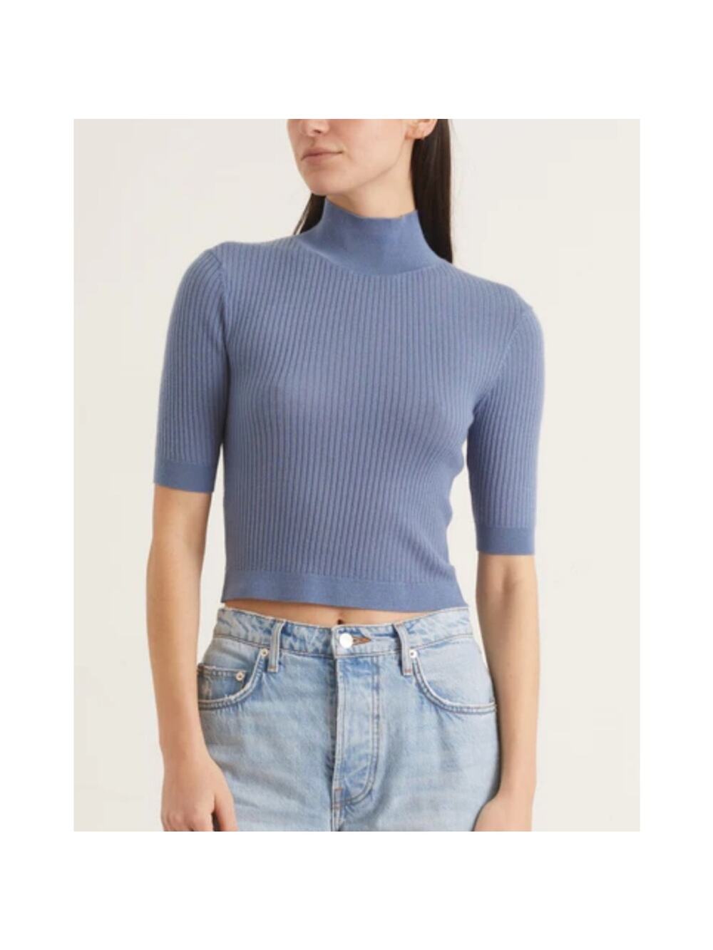 Sablyn Lucia‎ turtleneck cashmere sweater cielo blue sz L